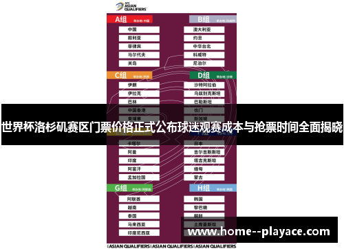 世界杯洛杉矶赛区门票价格正式公布球迷观赛成本与抢票时间全面揭晓